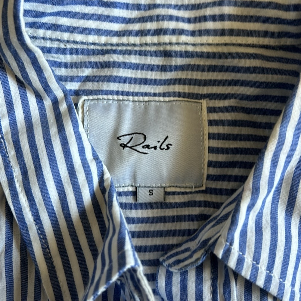 Rails Stripe Button Front Shirt With Pearls - image 4